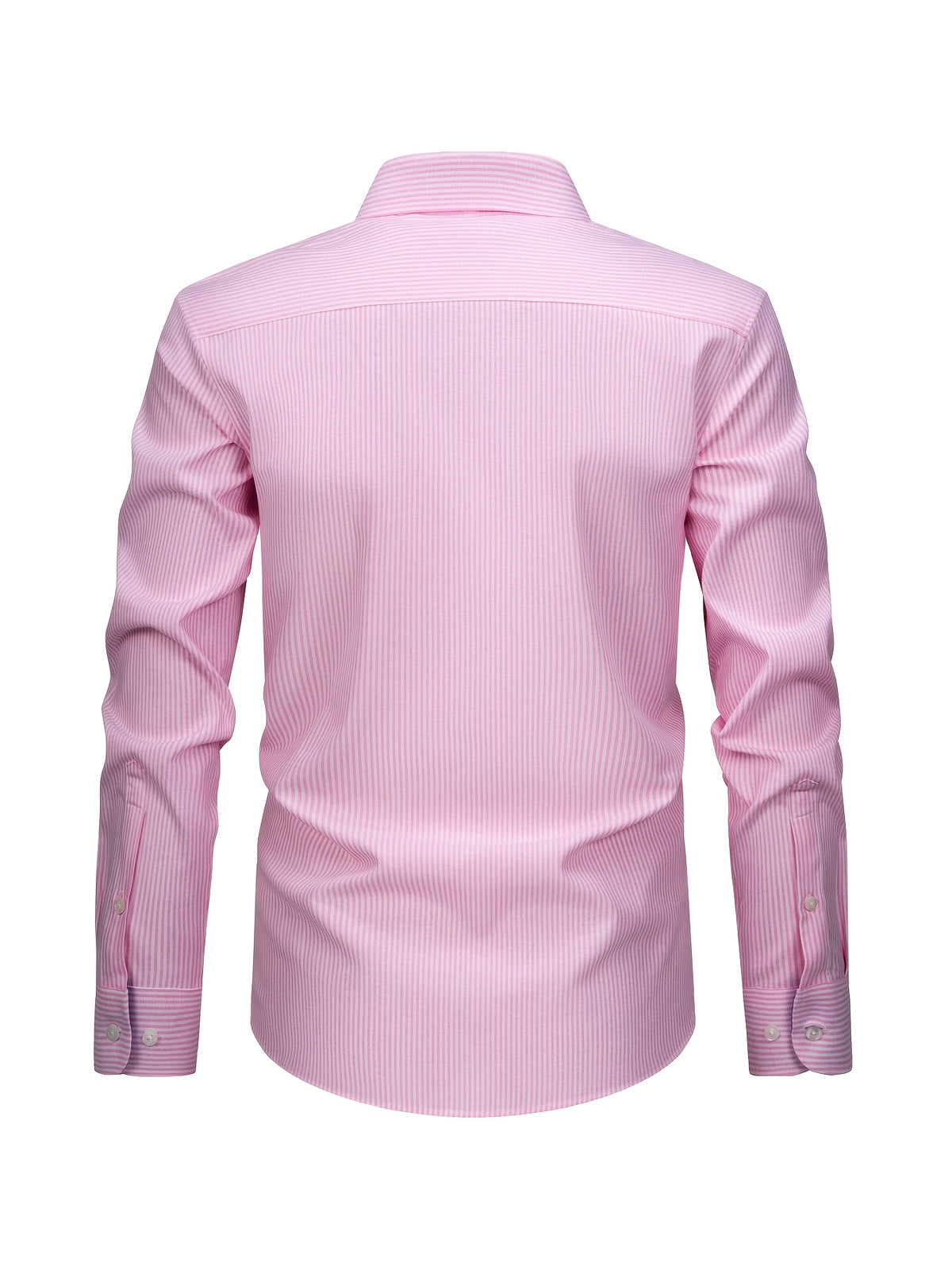 New Cotton Oxford Shirt for Men, Casual Fashion Long Sleeve with Collar and Cuff Patchwork Design, Comfortable and Fitted Business Loose Shirt, Button-Up Striped Dress Shirt, Long Sleeve Collared Striped Dress Shirt for Office Work, Fine Stripe Shirt - Foundation White Strips