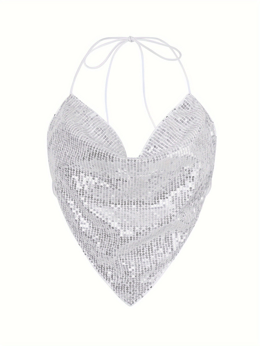 Sequined Women'S Cami (YY397) - White