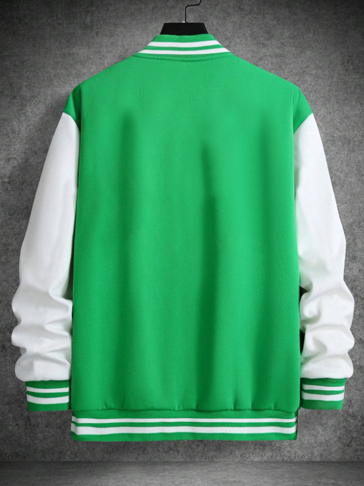 Men's Essential New Baseball Jacket: Color-Block Varsity Style New York Los Angeles Series Printed Jacket - Polyester, Baseball Collar, Pockets - 8 Colors Available for All Seasons, Versatile Fashion for Parties, Outings, and Outdoor Sports - Green