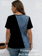 New Women'S Short-Sleeve T-Shirt for Spring And Summer, Featuring a Casual Printed Design, Perfect for Street Fashion And Versatile Outings - Black
