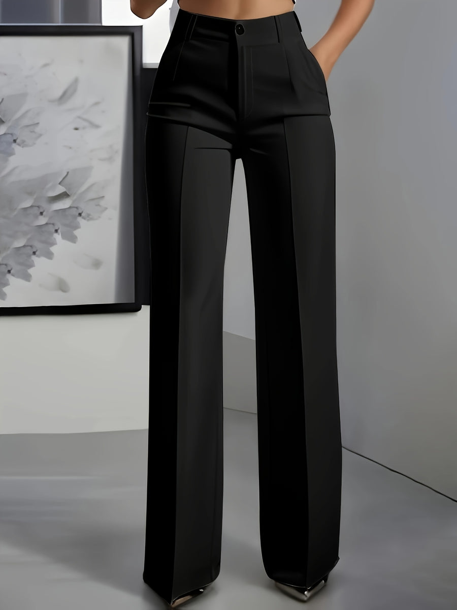 Elegant Special + Women'S Solid Color Easy Trousers - Black
