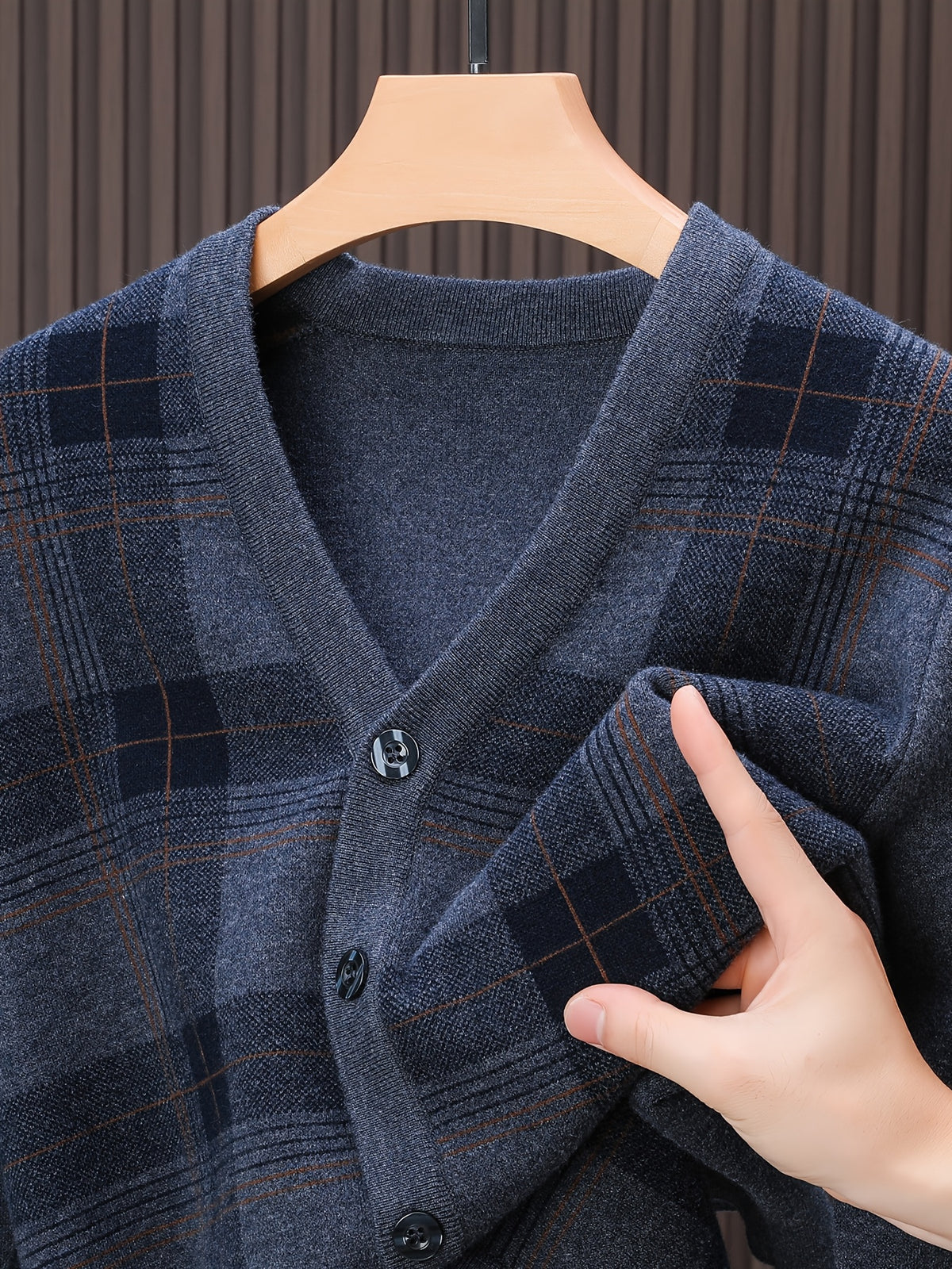 Men's Autumn and Winter Knitted Cardigan Sweater, Classic Striped Design Thickened with Pockets, Gift for Men, Suitable for Casual, Business, and Sports Knitted Outerwear Top - Medium Gray