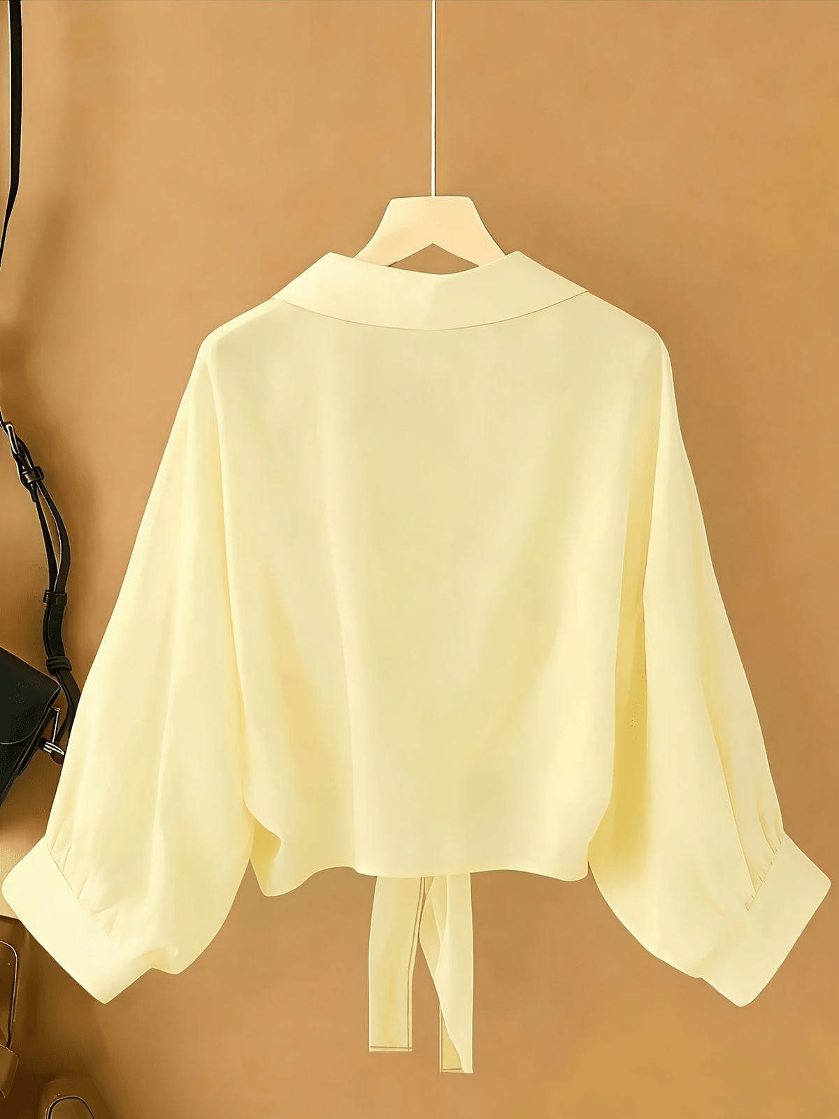 New Batwing Cardigan Short Casual Chiffon Shawl, Sunscreen Breathable Solid Color Women'S Shirt - Yellow