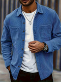 Men'S Fashion Gentleman Casual Top, Men-Adult-General-Student-Couple-Casual-Outdoor-Street-Teenager=Versatile Elastic Rope Struggle Federation, Several Pockets, Green And White Contrast Design for Streetwear, Commuting And Outdoor Activities - Vibrant Blue