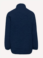 Women'S Faux Small Stand Collar Thick Jacket Coat - Navy Color