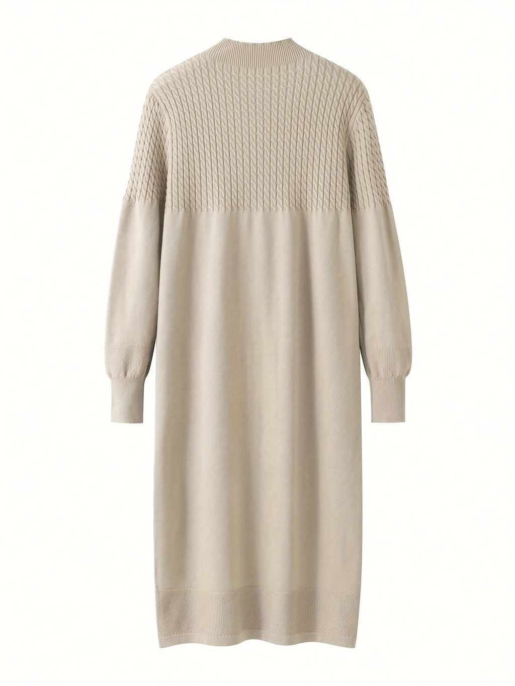 Autumn Winter Fashion Women Sweater Dress Casual Long Sleeves Dresses - Apricot