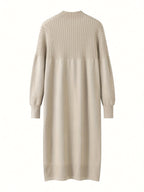 Autumn Winter Fashion Women Sweater Dress Casual Long Sleeves Dresses - Apricot