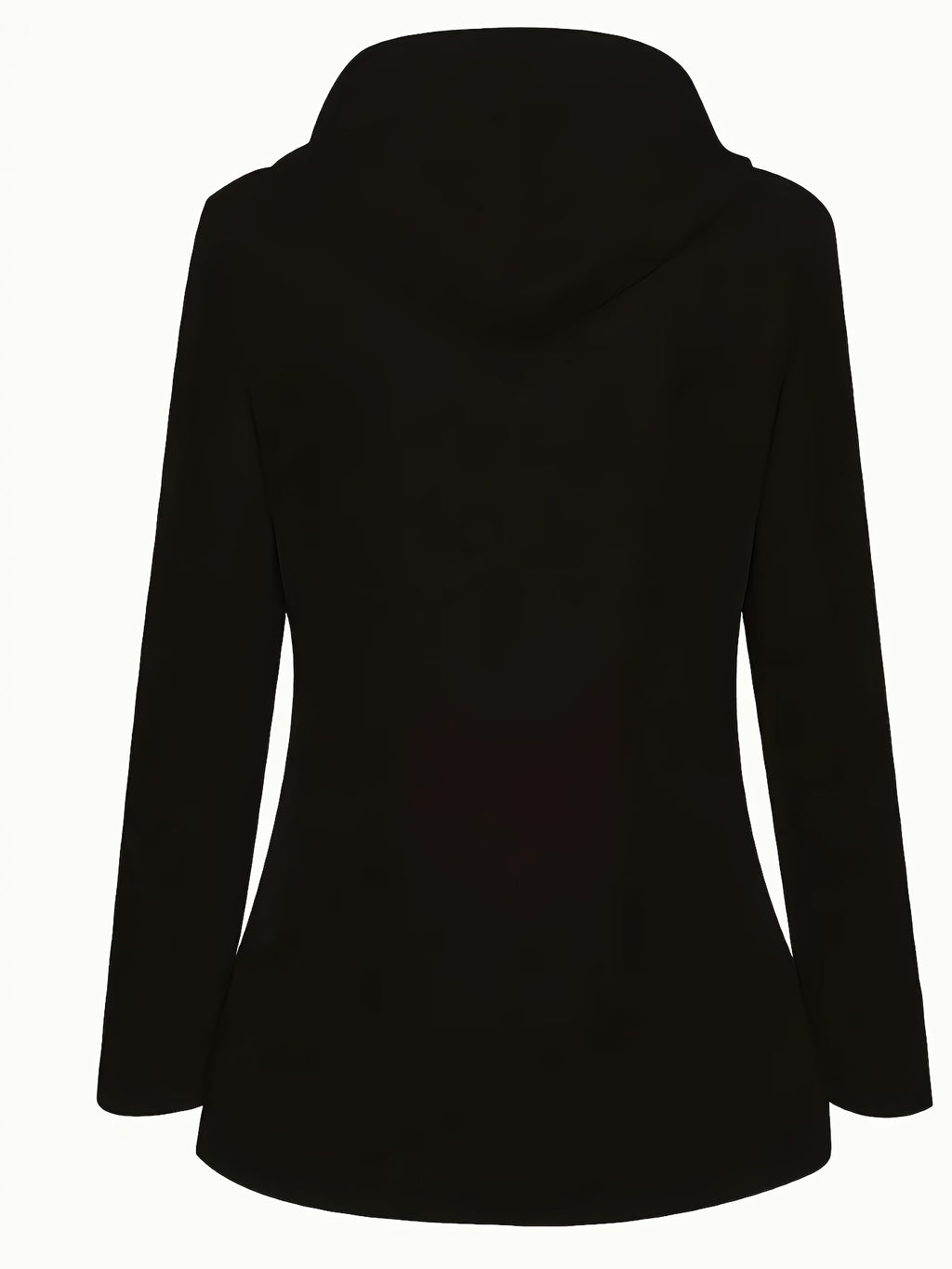 Women's Hooded Autumn/Winter Trench Coat - Black