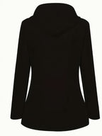 Women's Hooded Autumn/Winter Trench Coat - Black