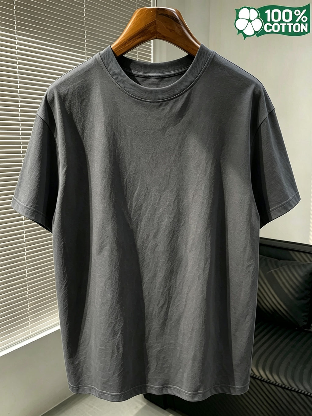 Short Sleeve T-Shirt Top, Crew Neck, Pure Cotton, Crew Neck, Popular Summer Travel Time, Suitcase, Globe, Luggage Tag Illustration Design, Versatile Style, Holiday, Breathable Pattern Print, New Summer Fabric, Comfortable for Daily Outings - Deep Gray