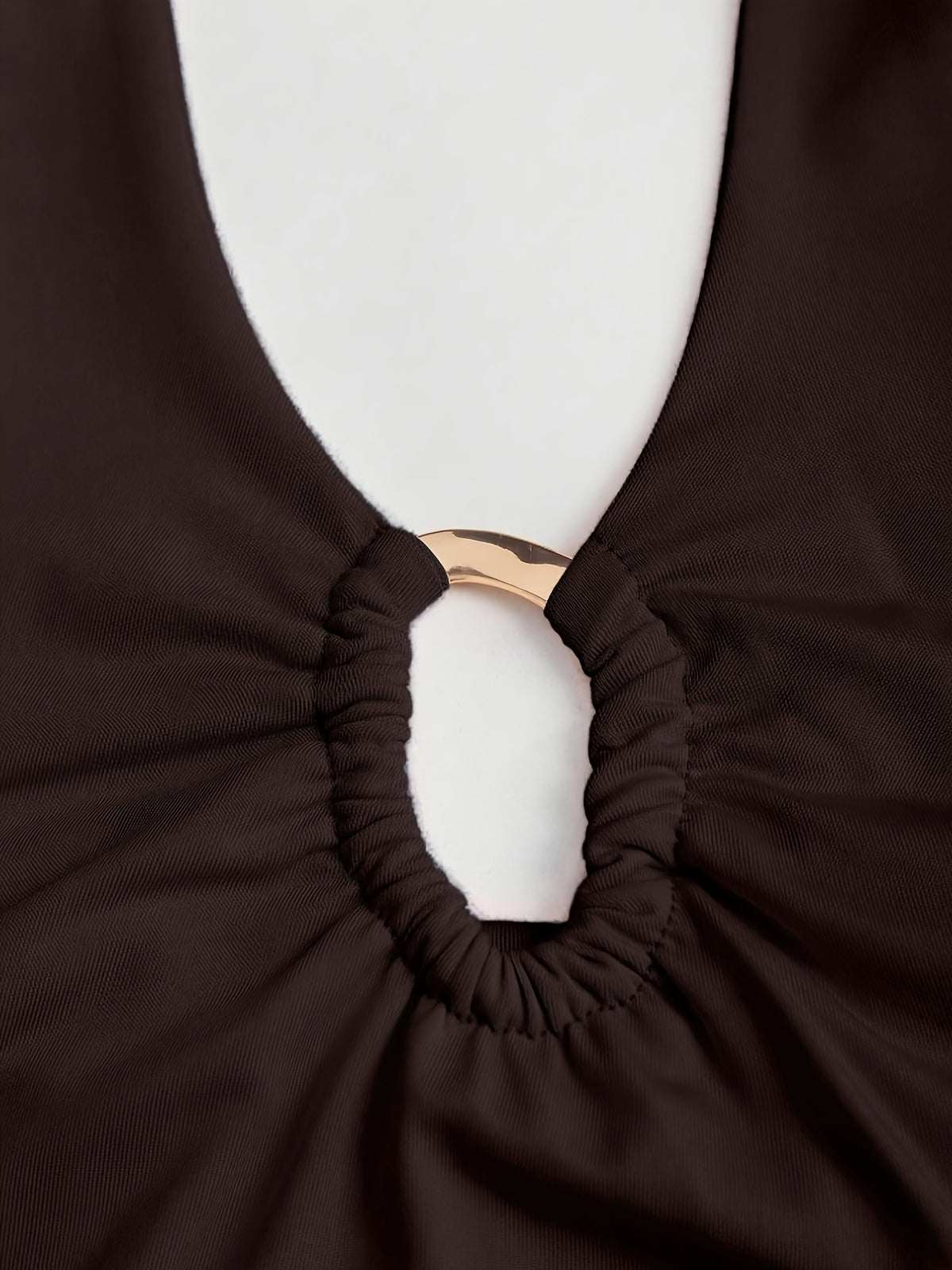 New Spring/Summer Style | Solid Color Halter Top | Slim Fit & Sexy | Elegant & Chic | Suitable for Vacation And Daily Wear - Coffee Brown