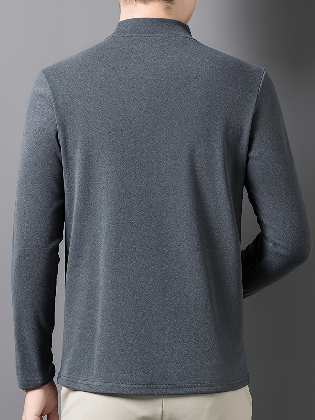 Minimalist Urban Velvet Base Layer for Warmth and Urban Casual Style - Grey