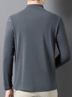Minimalist Urban Velvet Base Layer for Warmth and Urban Casual Style - Grey