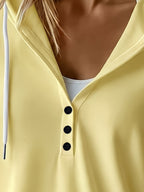 Autumn/Winter Women's Elegant Hooded Long-Sleeve Soft and Comfortable Sweatshirt - Yellow