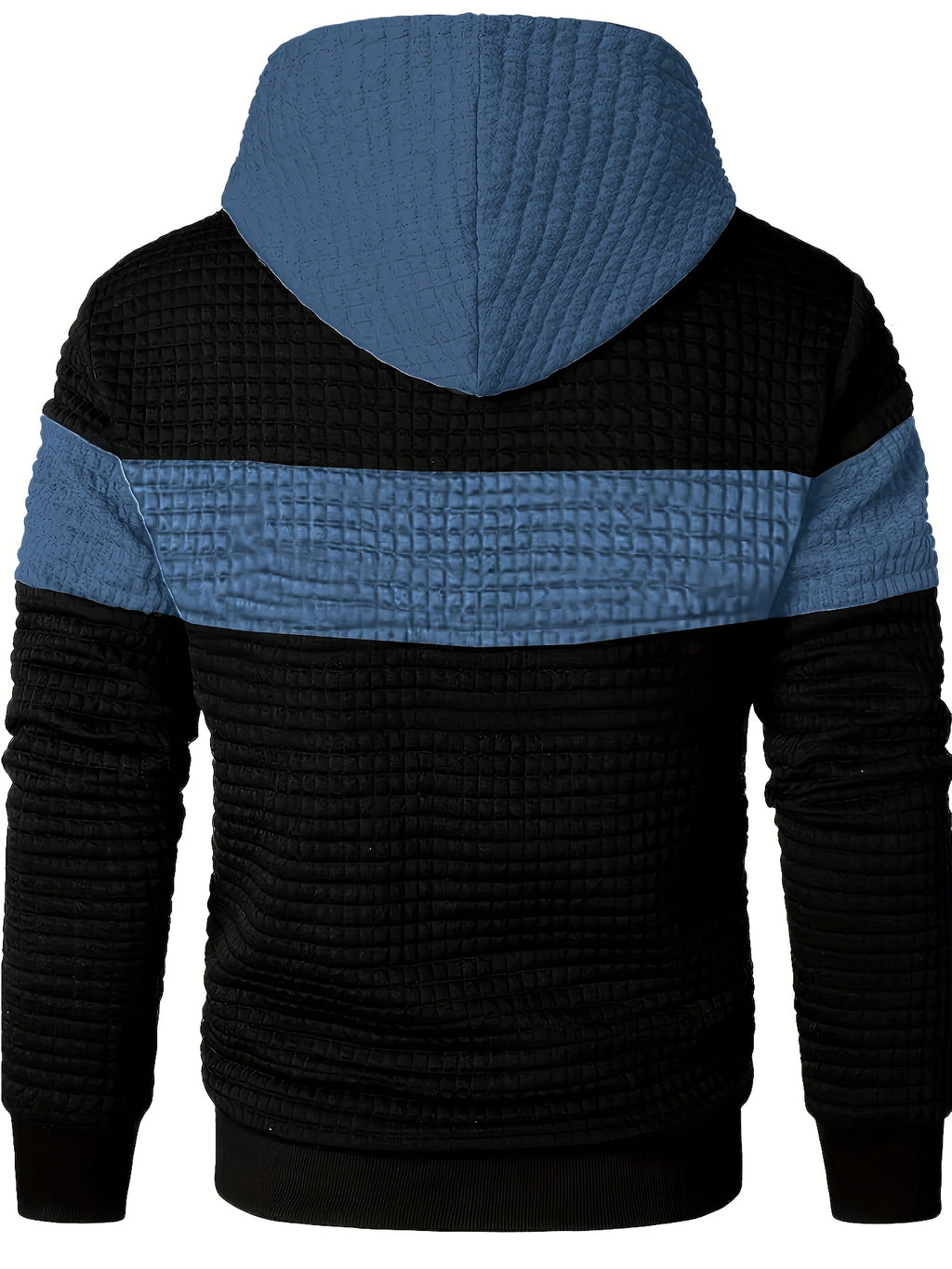 Color-Block Fashion Hoodie Sweatshirt Casual Versatile Men'S Pullover - Haze Blue