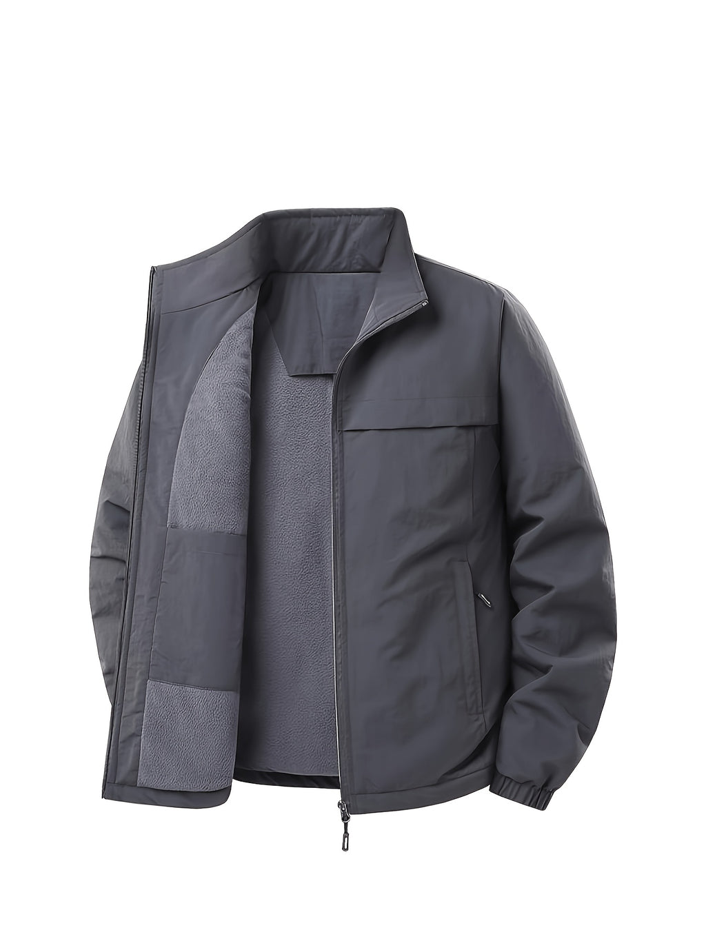 2026 New Jacket, Men'S Jacket, Outdoor Casual All-Match, Puffy And Warm, Winter Outdoor Travel, Men'S Jacket And Sports Coat, Fleece-Lined Jacket, Casual Warm Clothing, Casual Fashion Jacket - Dark Gray