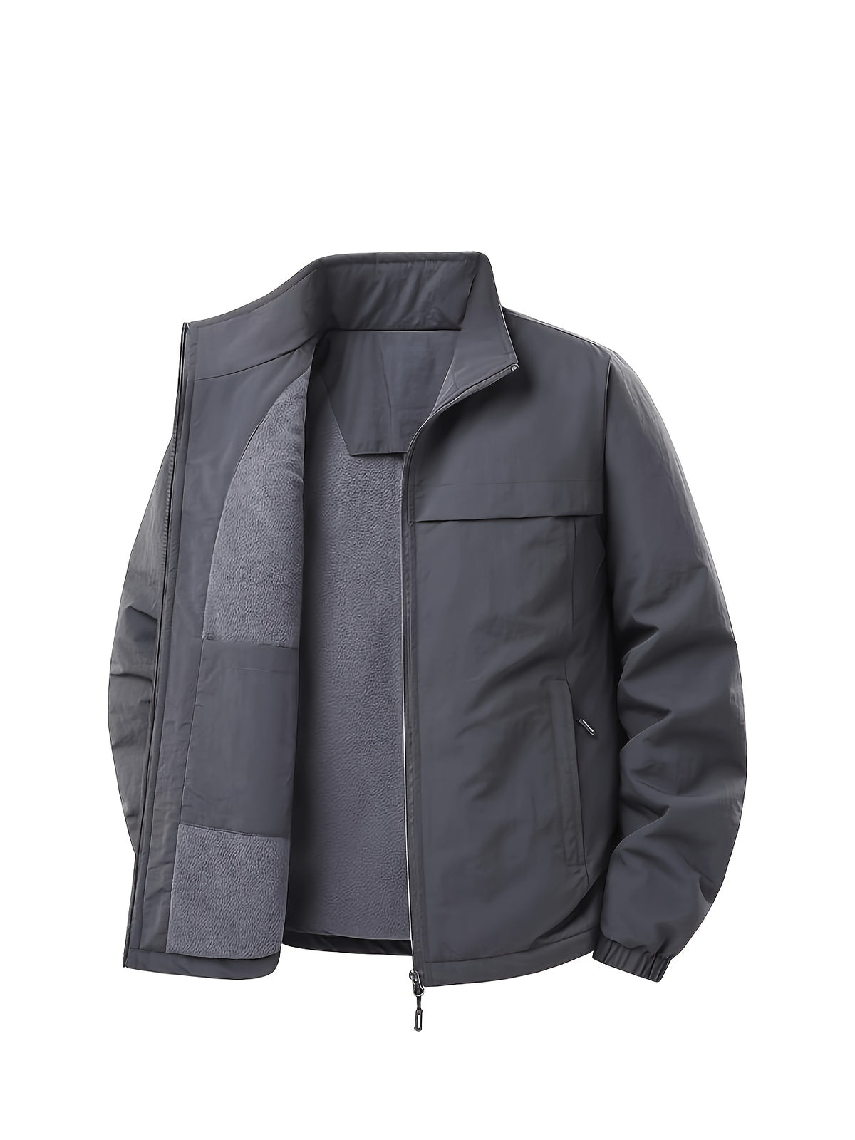 2026 New Jacket, Men'S Jacket, Outdoor Casual All-Match, Puffy And Warm, Winter Outdoor Travel, Men'S Jacket And Sports Coat, Fleece-Lined Jacket, Casual Warm Clothing, Casual Fashion Jacket - Dark Gray
