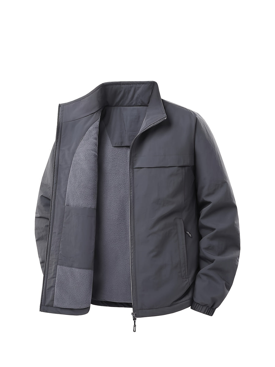2026 New Jacket, Men'S Jacket, Outdoor Casual All-Match, Puffy And Warm, Winter Outdoor Travel, Men'S Jacket And Sports Coat, Fleece-Lined Jacket, Casual Warm Clothing, Casual Fashion Jacket - Dark Gray