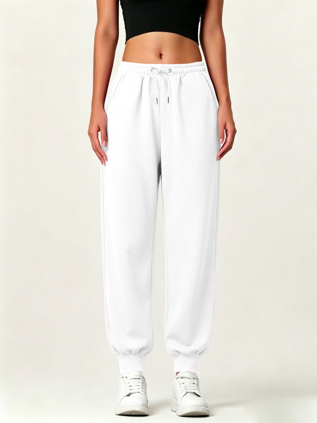 Autumn-Winter Women'S Casual Pants with Pockets - White