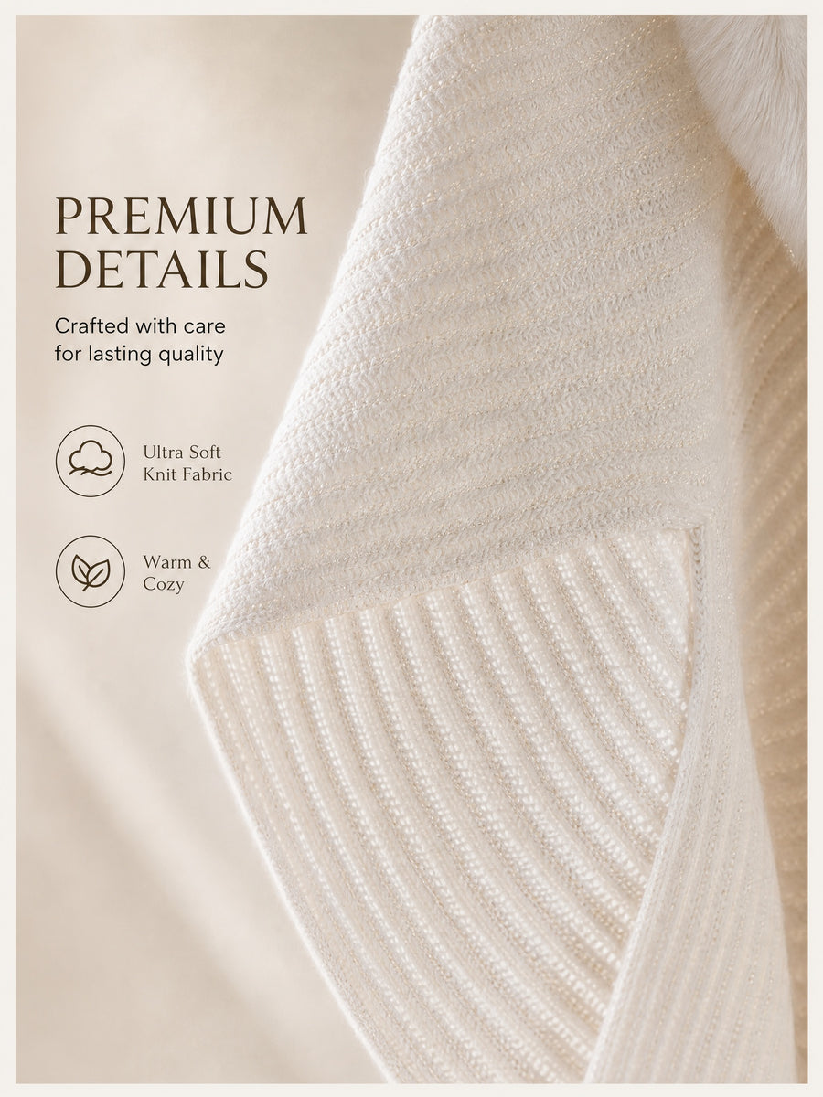 Women's Loose-fitting, Batwing-sleeve, Cape-style Cardigan; a Reversible Wrap with a Shawl Collar-a Stylish Piece for Casual Attire and a Great Gift for Autumn and Winter. - Beige