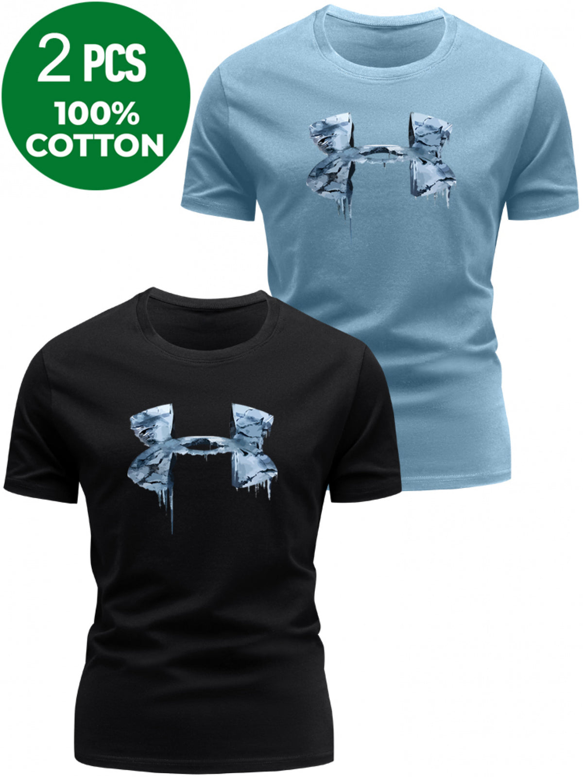 Men'S Casual Sports Two-Piece Set T-Shirt, Breathable And Sweat-Absorbing Short Sleeves, Available in Multiple Colors for a Cool Summer Outfit, Sweat-Resistant - Combination Color 2