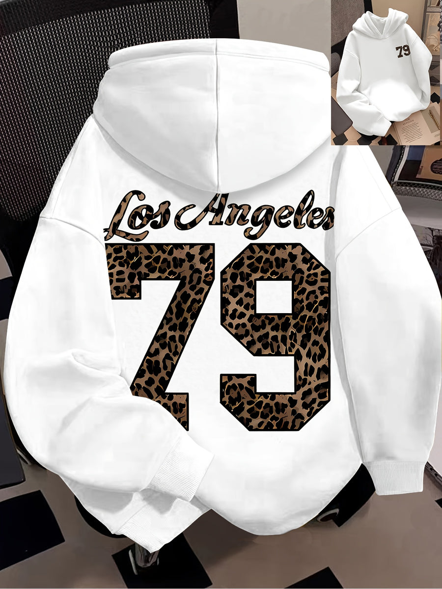 Fashion Printed Hoodie - Unisex Autumn/Winter Casual Streetwear Pullover, Soft -Lined Sweatshirt, Classic Design - White