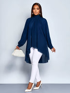 Elegant Sexy Commuter Easy Autumn And Winter Women'S Shirt Teacher Clothing Outing Top Elegant Long Design Top Bottoms Women'S Autumn Clothing Women'S Winter Clothing Halloween Clothing Christmas New Year New Year Women'S Clothing - Royal Blue