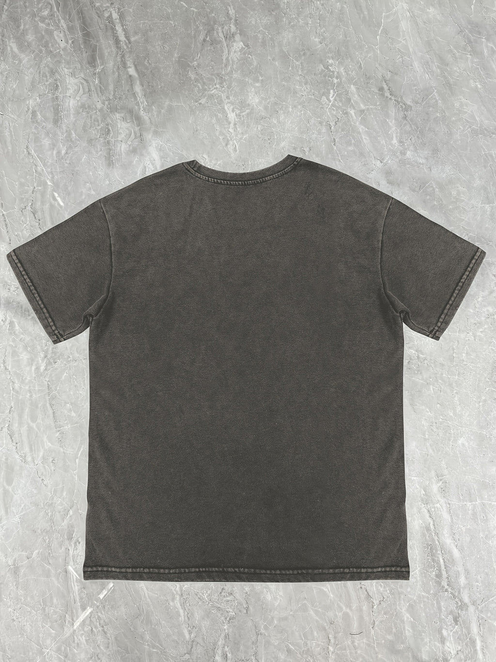 Loose-Fitting Round-Neck Fashion Women'S Clothing with Letter Print And Washed Short Sleeves - Grey