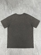 Letter Print Loose Round Neck Fashion Women's Wash Short Sleeve. - Grey