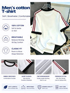 Officially Licensed by Warner Bros., Featuring a Print of Two Classic Animated Characters in a Sketch-Style Design. 100% Crew-Neck Short-Sleeve T-Shirt - Wrinkle-Resistant, Comfortable, And Breathable, with Striped Drop-Shoulder Sleeves. Unisex - White