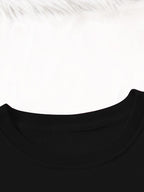 Women'S Casual Fleece-Lined Sweatshirt with a Round Neck And Matching Elastic Sports Pants Featuring a Leopard Print Design, Perfect for Autumn And Winter - Black
