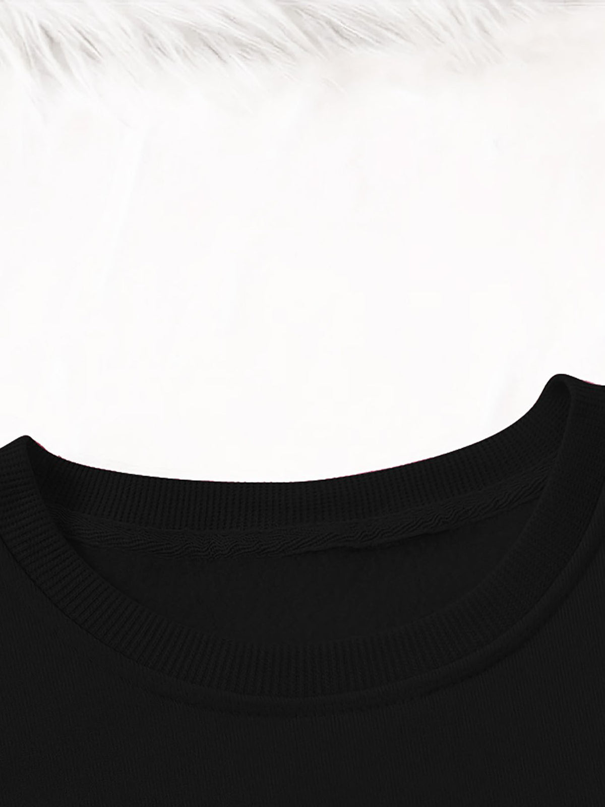 Women'S Casual Fleece-Lined Sweatshirt with a Round Neck And Matching Elastic Sports Pants Featuring a Leopard Print Design, Perfect for Autumn And Winter - Black