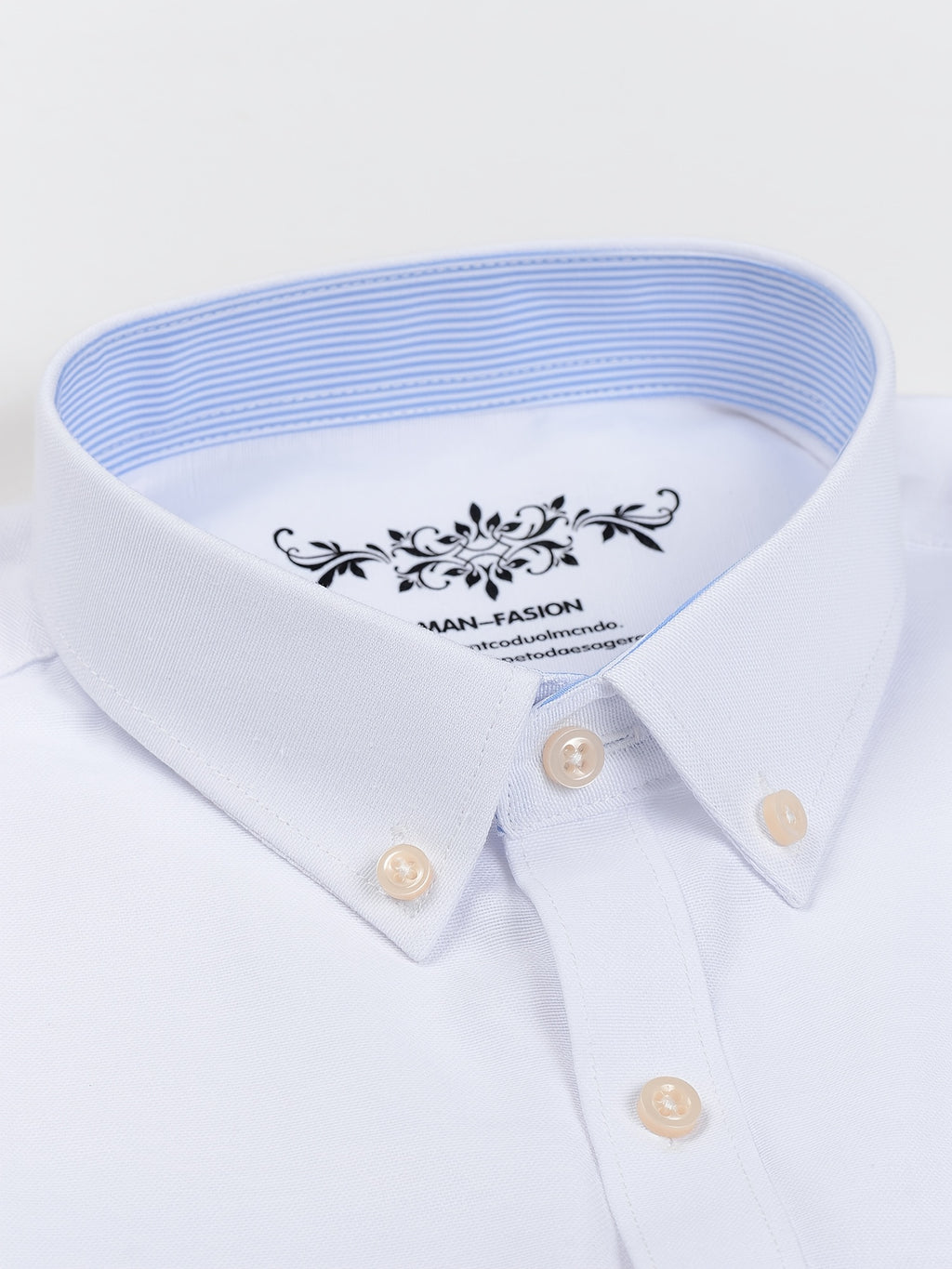 Men'S 60% Long Sleeve Solid Casual Sturdy Oxford Shirt - White