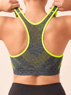 Plus Size Women'S Solid Color Wire-Free Front Zip Sports Bra, Gathering Fit Comfortable Breathable Casual Athletic Style, Suitable for Running, Fitness, Yoga, Outdoor Activities, And All Seasons - Yellow