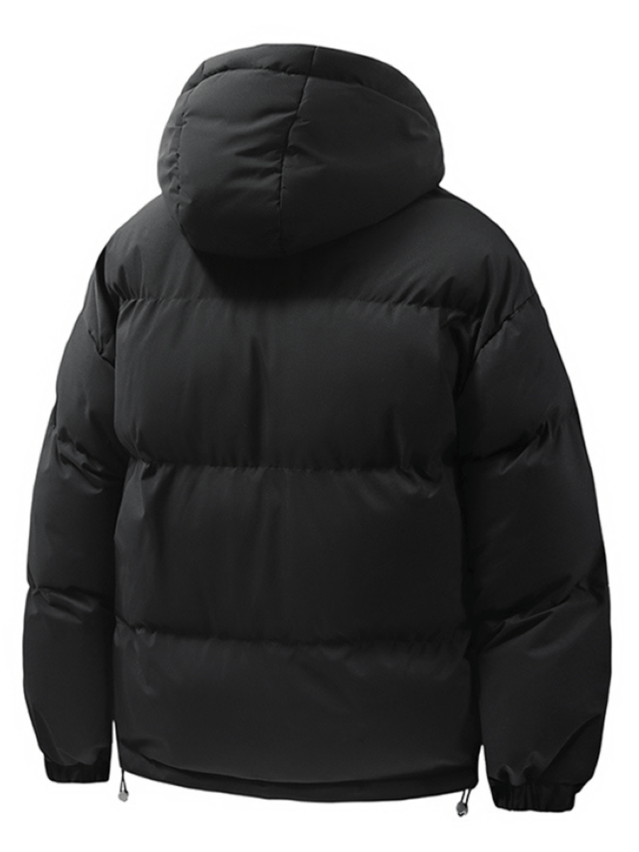 Spring And Autumn Men'S Jacket 2026 New Men'S Solid Color Cargo Coat Multi-Color Warm Thick Daily Outing All-Match Jacket - Black