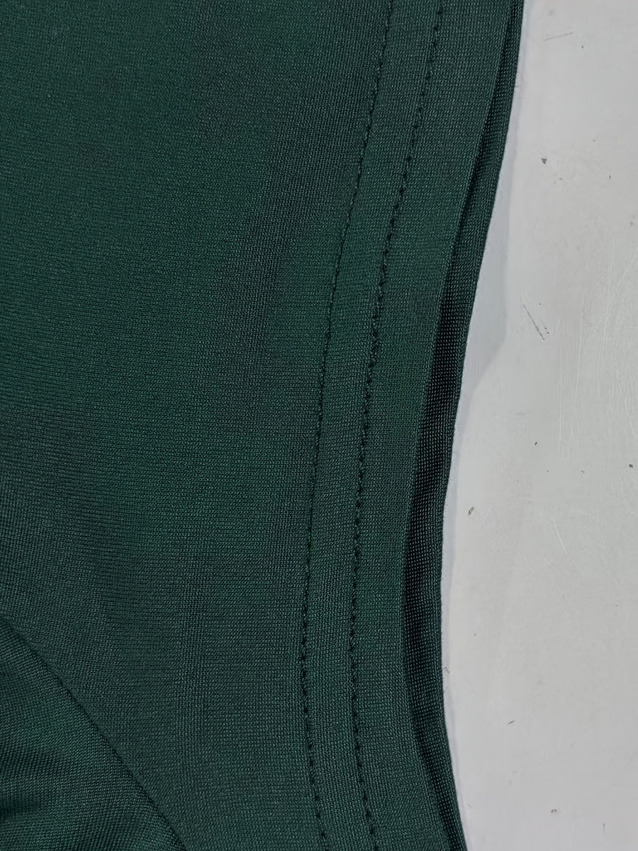 Summer: Regular Shoulder Slim-Fit Irregular T-Shirt with Ruched Curved Waistline for a Effect - Green