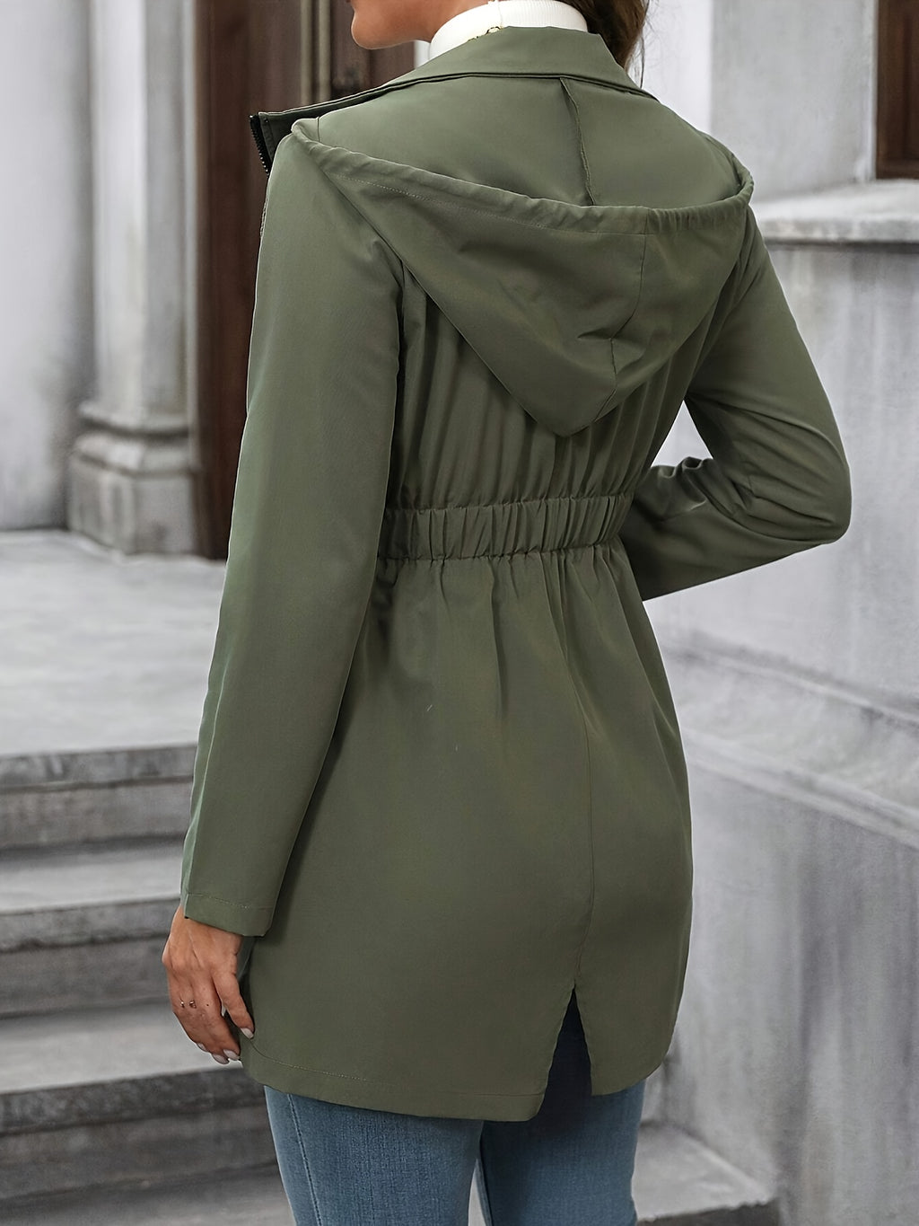 Spring and Autumn Elegant Casual Jacket Outerwear - Olive Green