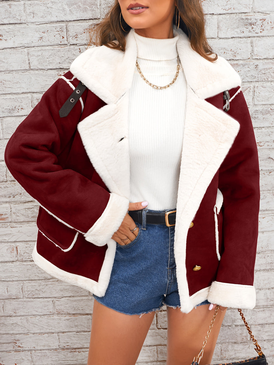 Lamb Women's Winter Coat - Deep Red