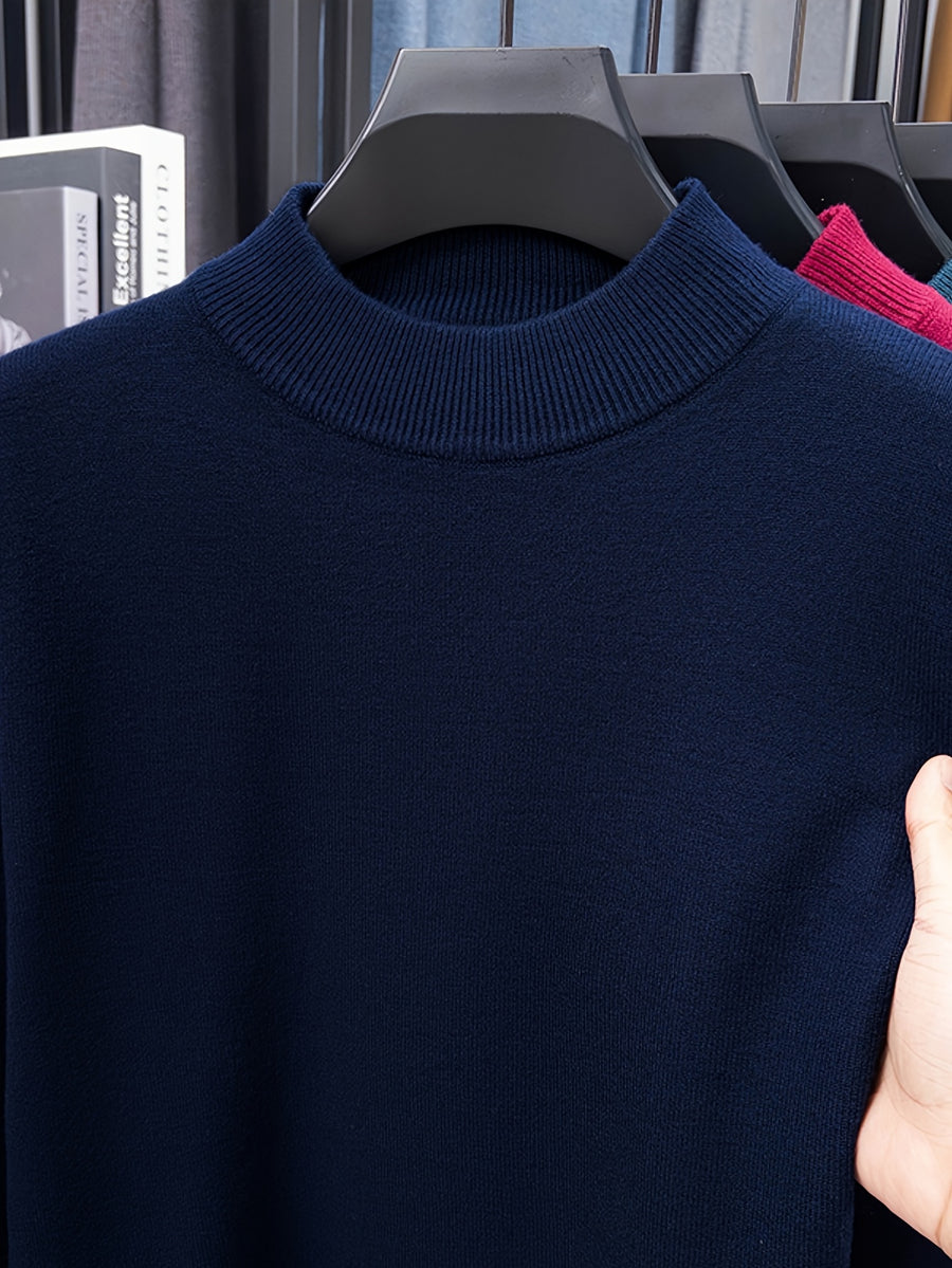 Minimalist Urban Crewneck Sweater for Portable Daily Commuting - Navy