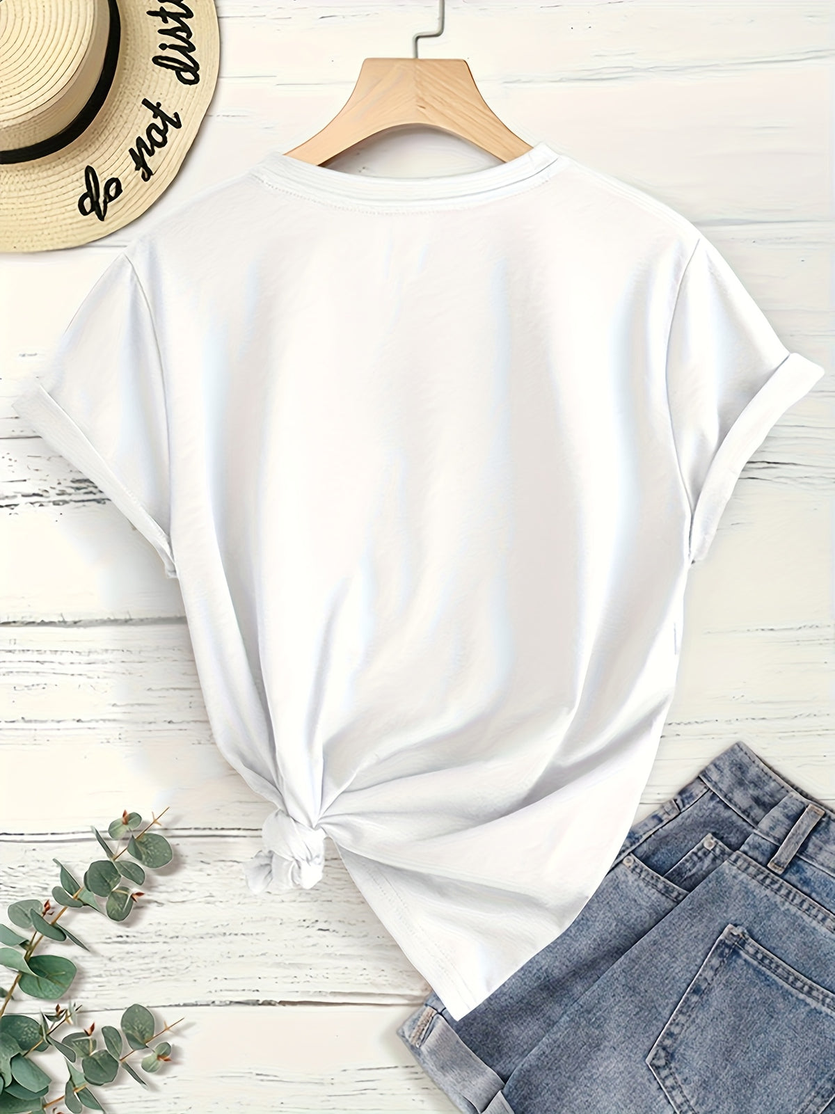 Women'S Elegant Short Sleeve, Cui Di Good Morning Morning Coffee Style Print, Soft Stretch Round Neck Casual Retro Style Top, Warner Bros. Licensed, Suitable for Spring Summer Autumn Daily And Vacation Wear, S-XXL Size - White