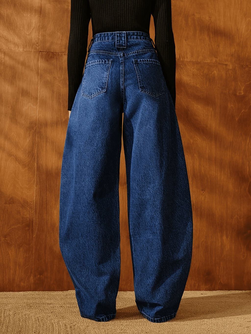 Anewsta Women's New Fashion Blue Flared Pants, Suitable for High-End Occasions Such as Valentine's Day and Mother's Day - Blue