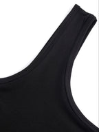 I Am More Naughty Than I Look" Letter Print Women's Beautiful and Sexy Round Neck Sleeveless Tank Top, Y2K Hot Style, Slightly Stretchy, Comfortable, Suitable for Spring and Summer, Pretty Top, Essential for Home, Outings, and Parties - Black