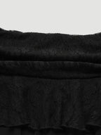 Lace Patchwork Mesh Half Skirt - Black