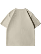 Paul Frank Summer Men'S Versatile Waffle Knit Breathable Short Sleeve T-Shirt - Khaki