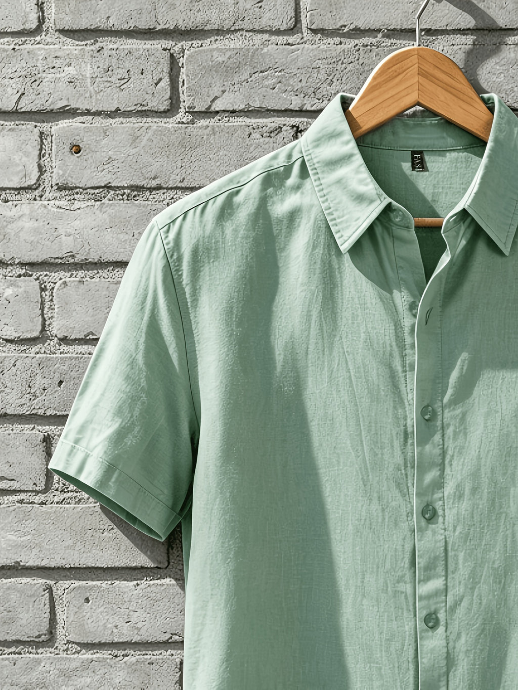 A Versatile Men'S Short-Sleeved Shirt for Summer, Featuring a Easy Solid Color Collar Design And Breathable Fabric for Long-Lasting Freshness. Available in Multiple Colors, It Is Easy to Handle for Casual Commuting. (solely Includes 1 Top) - Olive Green