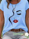 Women'S Blended T-Shirt – Classic Fit, Soft And Breathable, Casual Wear, Timeless Round Neck Design, Versatile for Various Outfits, Stretchy And Comfortable, Machine Washable - Blue