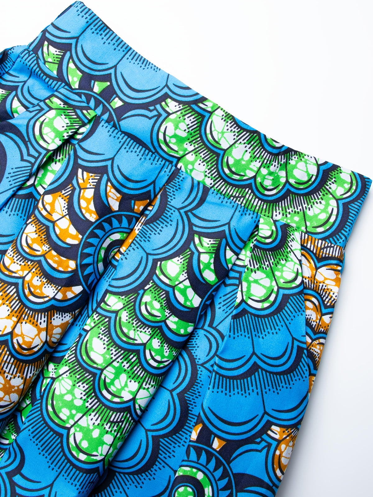 African Print Skirts Kente Wax Skirt Ankara Style Clothing - Deep Sky Blue