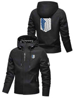 Men's Freedom Wings Windbreaker Jacket, Casual Windproof Outerwear, Casual Attire Men's Clothing Gift - Black