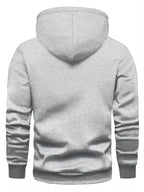 New Arrival: Men'S Hooded Sweatshirt with Geometric Print And Wrinkle-Resistant Fabric - Perfect for Casual Outings And Active Days! - Grey