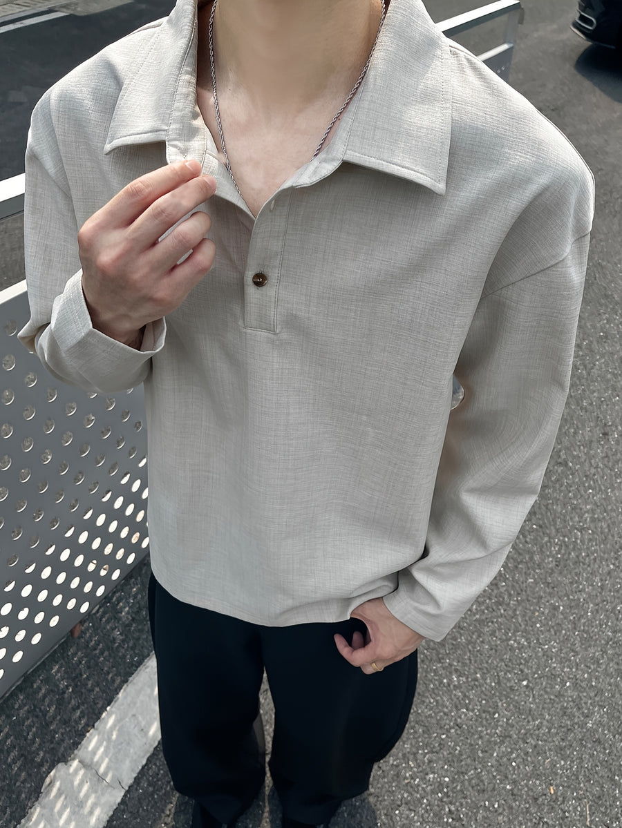 Men'S Casual Athletic T-Shirt, 1pc Men'S Fashion Trendy Casual Lapel T-Shirt, Loose Fit, Comfortable Linen-Like Fabric, Suitable for Daily Casual Outing Wear - Apricot